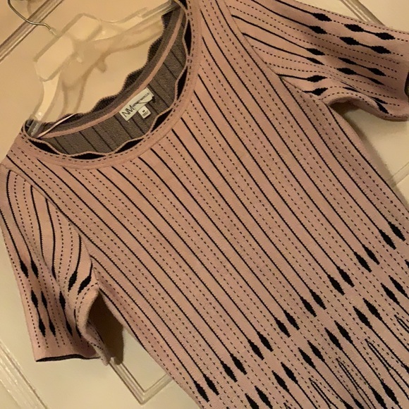 NEIMAN MARCUS PINK WITH BLACK KNIT DRESS SZ M - Picture 10 of 16